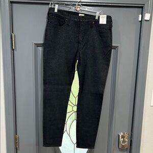 J Crews Black Glitter Jeans. NWT